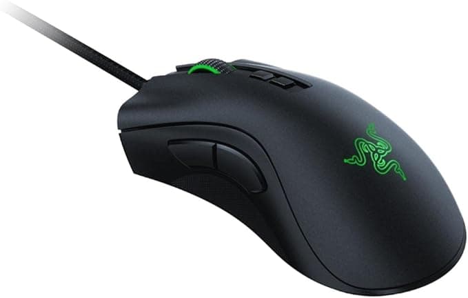 Razer DeathAdder V2 Gaming Mouse: 20K DPI Optical Sensor - Fastest Gaming Mouse Switch - Chroma RGB Lighting - 8 Programmable Buttons - Rubberized Side Grips - Classic Black