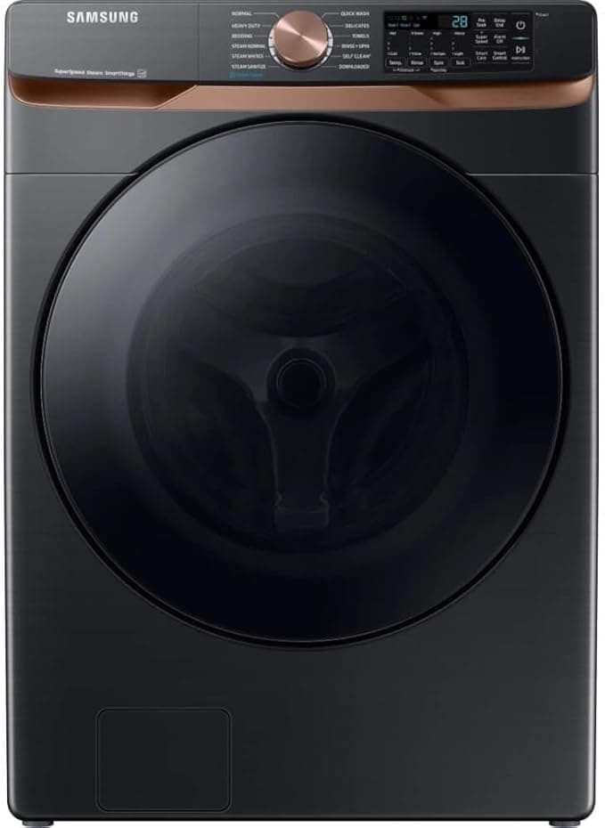 Samsung 5.0 cu. ft. Extra Large Capacity Smart Front Load Washer with Super Speed Wash and Steam, Brushed Black