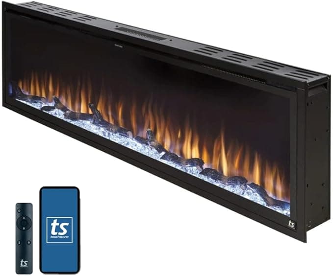 Touchstone Sideline Elite Smart 60 Inch WiFi-Enabled Recessed Electric Fireplace