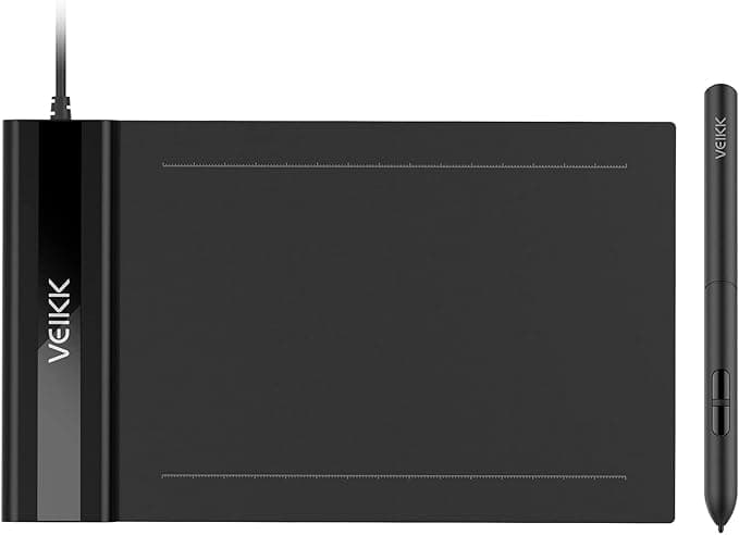 Drawing Tablets VEIKK S640 Computer Graphics Tablets, Ultra Thin and Pocket Pen Tablet 8192 Levels Digital Drawing Pad for Computer on Linux/Windows/Mac OS/Android, OSU Gaming Pad