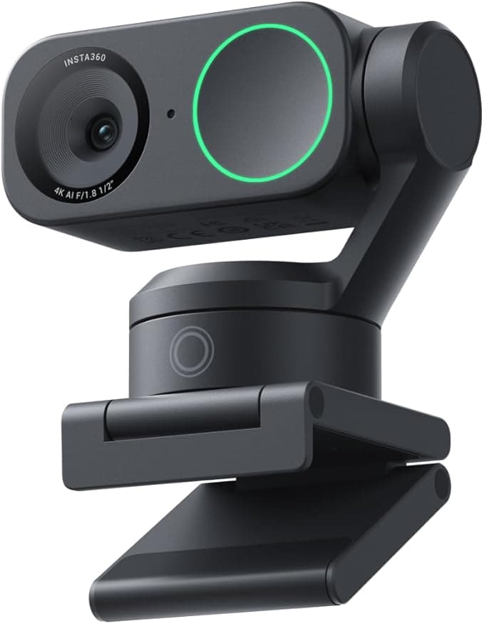 Insta360 Link 2 - PTZ 4K Webcam for PC/Mac, 1/2" Sensor, AI Tracking, HDR, AI Noise-Canceling Mic, Gesture Control for Streaming
