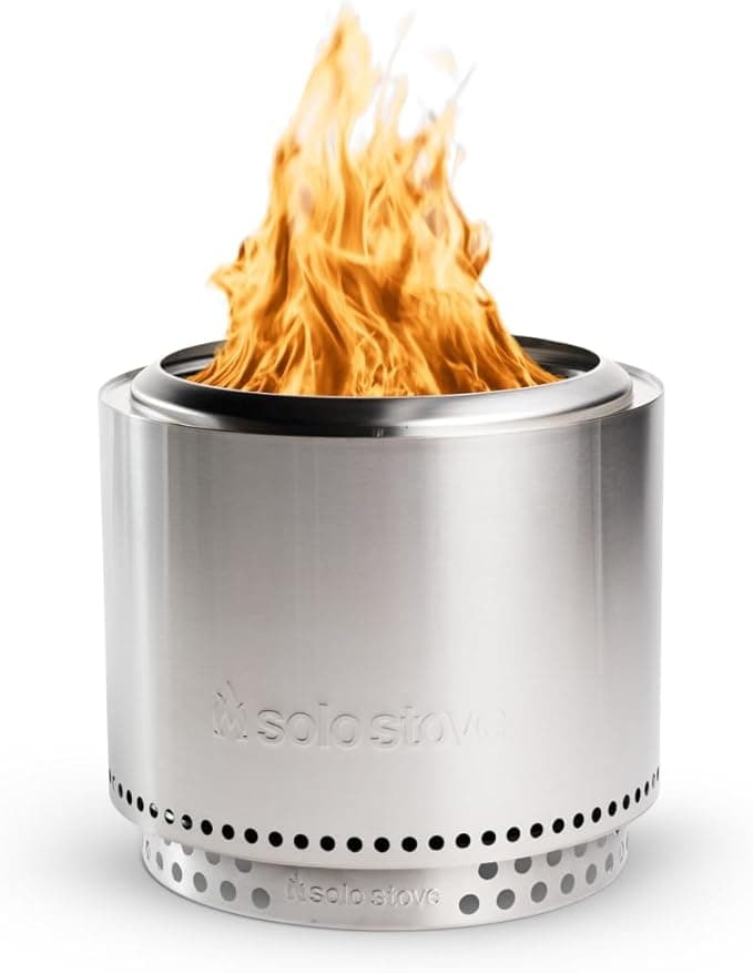 Solo Stove Bonfire 2.0 19.5" Smokeless Fire Pit + Stand — Stainless Steel, Removable Ash Pan, Ideal for 4-6