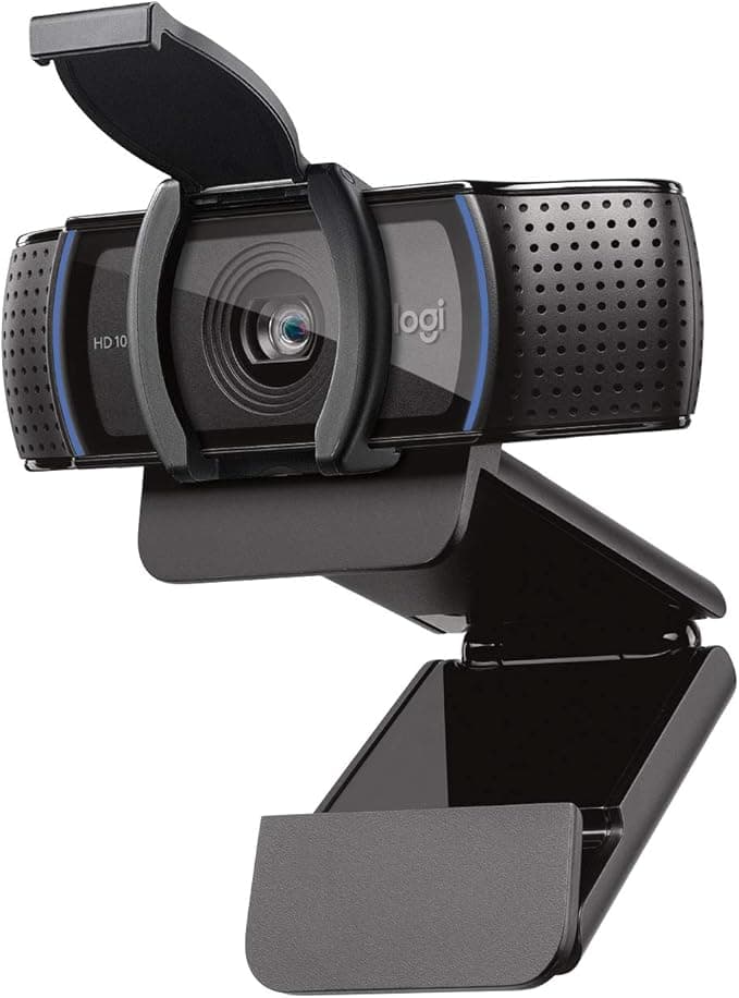 Logitech C920S HD Pro Webcam, Full HD 1080p/30fps Video Calling, Clear Stereo Audio, Light Correction, Privacy Shutter