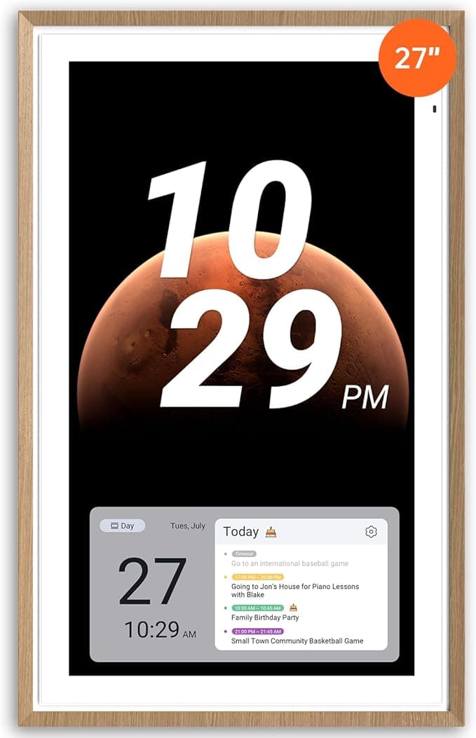 Apolosign 27-inch Digital Calendar: Dual Mode Smart Wall Planner, No Subscription, Install Apps, Sync Calendars, Electronic Touchscreen Interactive Display