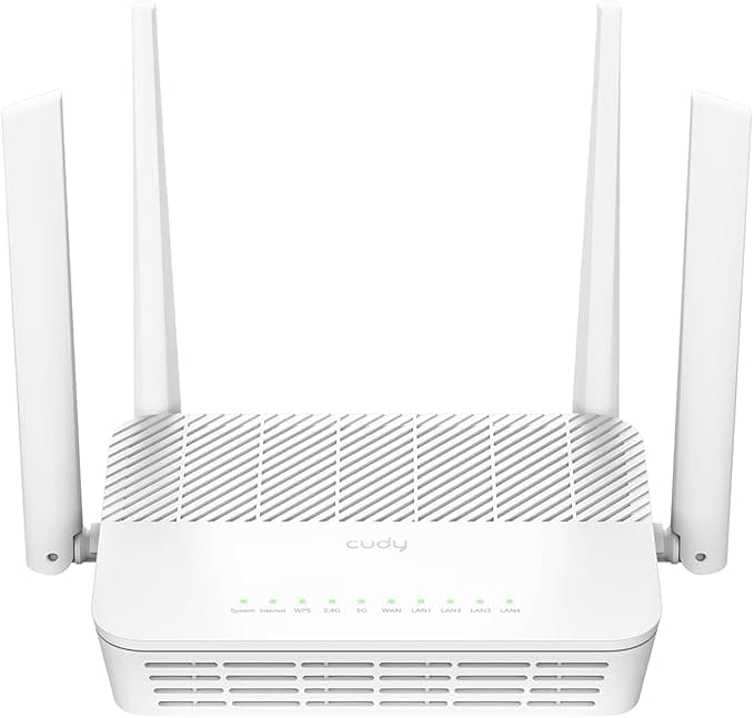 Cudy WR3000S AX3000 Dual Band WiFi 6 Mesh Router, 5 Gigabit Ethernet RJ45 Ports, 4 Antennas, MU-MIMO, OpenVPN, Wireguard, Zerotier, Ipsec VPN, Cloud APP