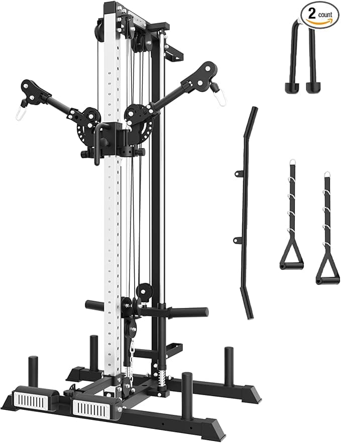 Eonfit E1 2.0 Wall Mounted Cable Machine for Home Gym - LAT Pulldown, Functional Trainer, Cable Crossover
