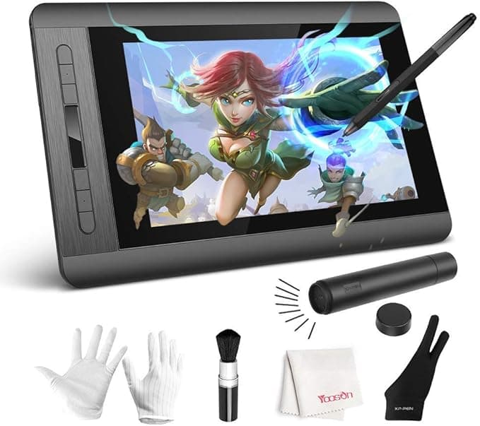 XP-Pen Artist 12 Drawing Monitor, 11.6' Graphic Drawing Tablet Display, Digital Drawing Tablet with Screen FHD IPS Panel, 6 Hot Keys, 8192 Pressure Battery-Free Pen for Windows Mac