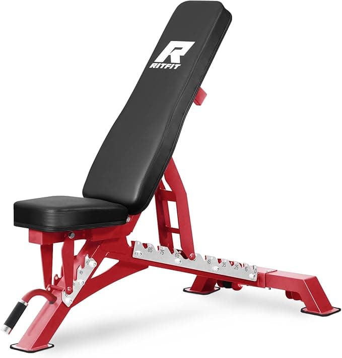 RITFIT Adjustable Weight Bench with Multiple Back Positions for Full Body Workouts, 1300LB Capacity
