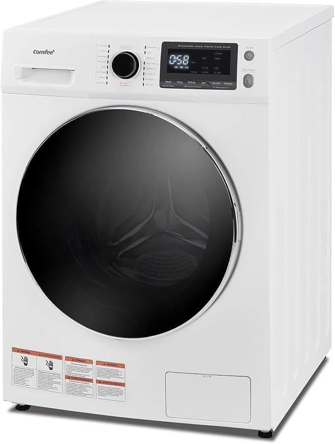 COMFEE' 24" Washer and Dryer Combo 2.7 cu.ft 26lbs Washing Machine with Steam Care, Overnight Dry, Front Load