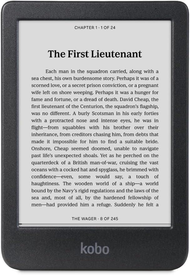Kobo Clara BW eReader with 6" Glare-Free Touchscreen, ComfortLight PRO, and Audiobook Support