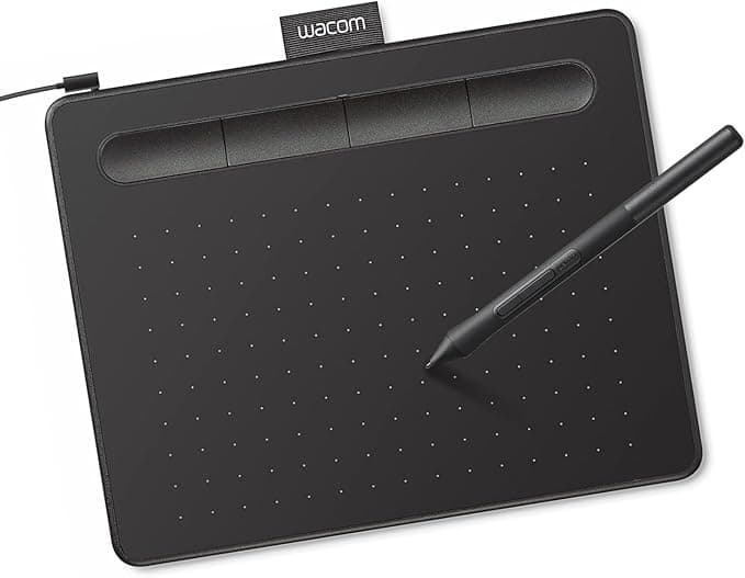 Wacom Intuos Small Graphics Drawing Tablet, Includes Training & Software; 4 Customizable ExpressKeys Compatible with Chromebook Mac Android & Windows, Black