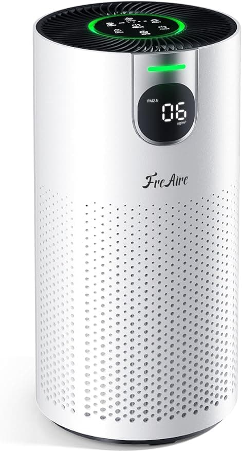 FreAire Air Purifier for Home Large Room 1800 Ft², VisionAir 20dB, Real-Time AQI & PM2.5, 360° HEPA, HAP606