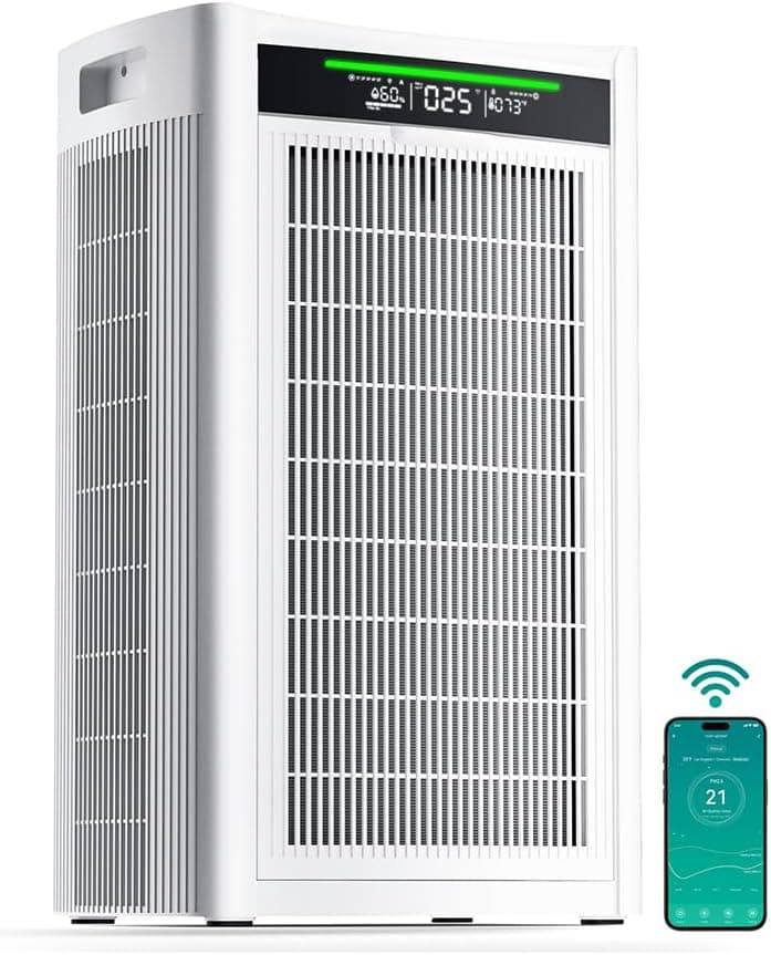 ECOSELF Air Purifier for Home Large Room 4800 sq ft, Real HEPA, X-Shaped Filtration, App Smart Control, AQI Display, HAP608