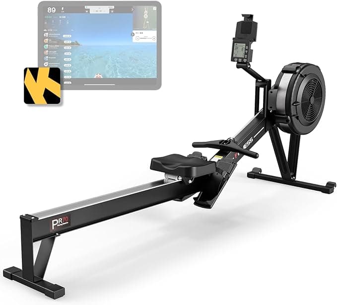 PASYOU PR70 Air Rowing Machine with Bluetooth Monitor and 54-Inch Rail