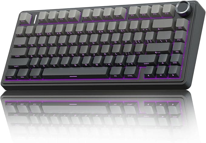 AULA F75 Pro Wireless Mechanical Keyboard, 75% Hot Swappable Custom Keyboard with Knob, RGB Backlit, Pre-lubed Reaper Switches, Side Printed PBT Keycaps, 2.4GHz/USB-C/BT5.0