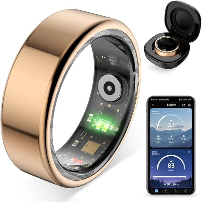 COLMI R02 Smart Ring with Charging Case - Heart Rate, Blood Oxygen, Sleep Monitoring, No Subscription