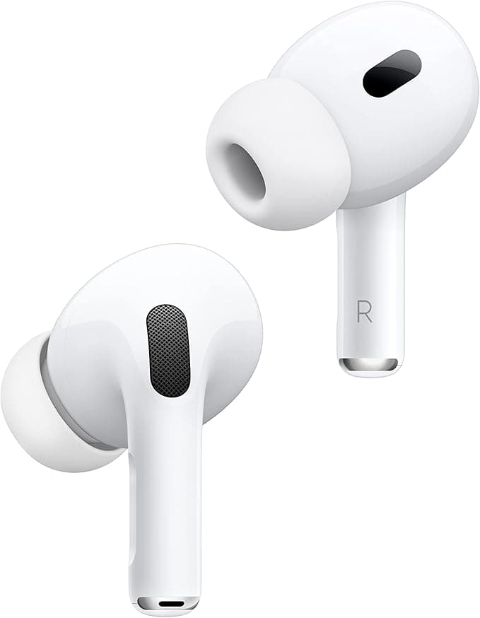 Apple AirPods Pro 2 Wireless Earbuds, Active Noise Cancellation, Hearing Aid Feature, Bluetooth, Transparency, Spatial Audio, H2 Chip, USB-C
