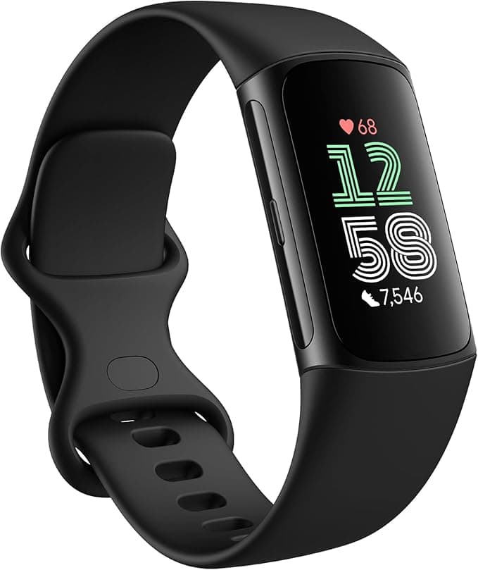 Fitbit Charge 6 Fitness Tracker with Google Apps, Heart Rate on Exercise Equipment, and GPS