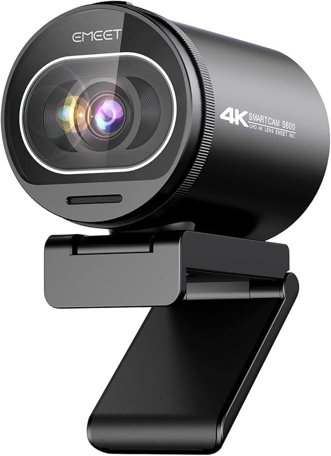 EMEET S600 4K Webcam for Streaming - Sony 1/2.55" Sensor, PDAF Autofocus, 1080P@60FPS, 2 Noise Reduction Mics, Built-in Privacy Cover