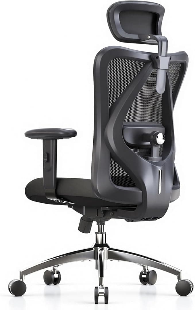 SIHOO M18 Ergonomic Office Chair, High Back Mesh Desk Chair with Adjustable Headrest & Lumbar Support, 330lbs Capacity Computer Chair with 2D Armrests