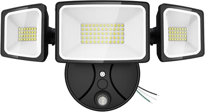 Onforu 80W 8000LM Dusk-to-Dawn Flood Light — Photocell, 3 Adjustable Heads, IP65, 6500K