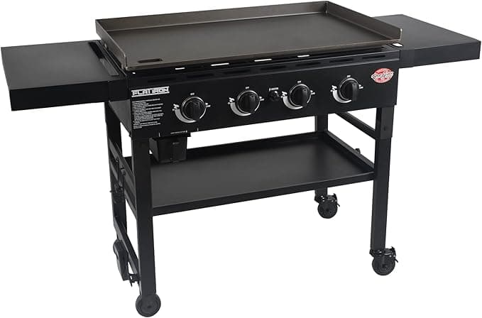 Char-Griller Flat Iron 4-Burner Propane Gas Flat-Top Griddle with Instant Ignition (Model E8936)
