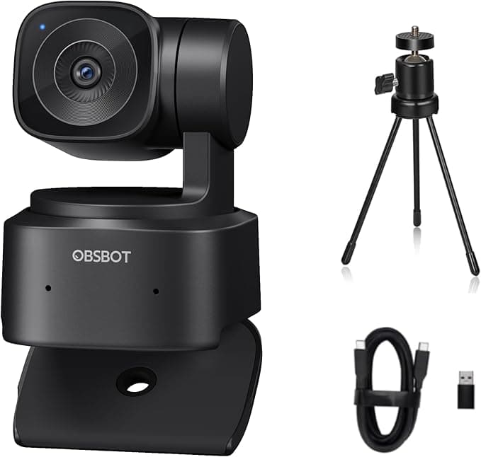 OBSBOT Tiny SE Webcam - 1080P 100FPS, HD PTZ Webcam, 1/2.8" Sensor, Gesture Control, 4X Zoom, AI Auto Track, LiveStream