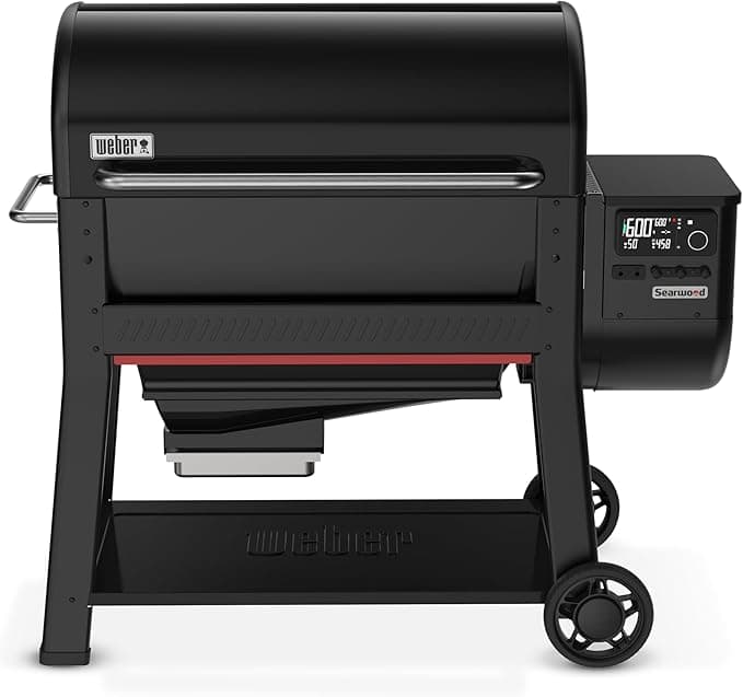 Weber Searwood XL 600 Wood Pellet Smoker Grill, 36 inches - Wi-Fi & Bluetooth-Enabled Outdoor Grill for Smoking, Searing, Rapid React PID & Cooking up to 600 F, Black