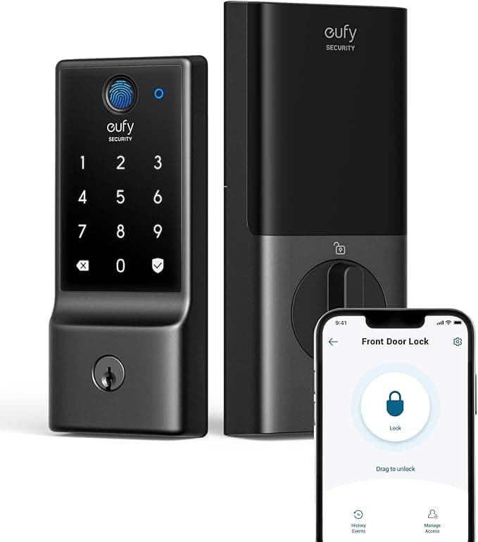 eufy Security Smart Lock C220, Fingerprint Keyless Entry Door Lock, Built-in Wi-Fi, App Remote Control, Front Door Smart Lock Deadbolt
