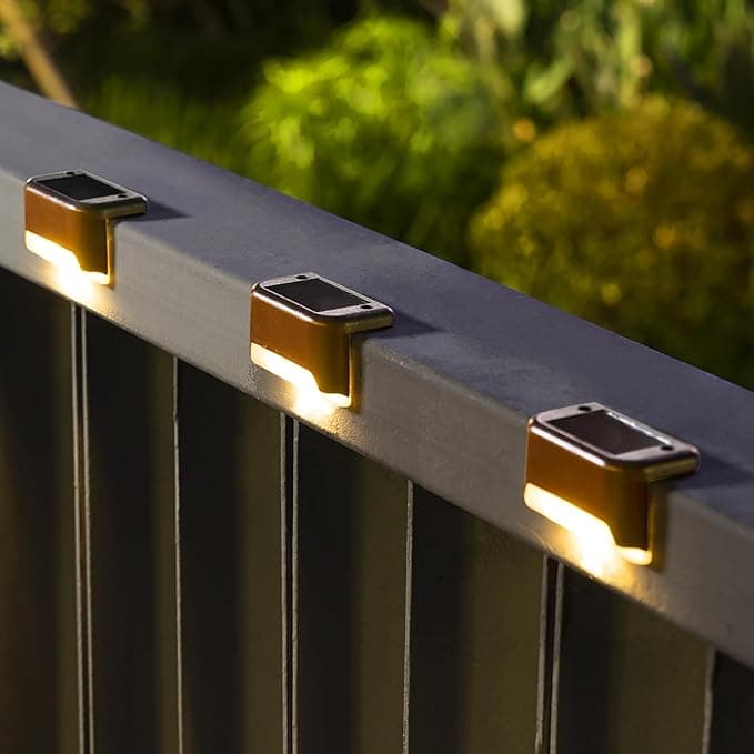 SOLPEX Solar Deck Lights Outdoor 16 Pack, Solar Step Lights Waterproof for Outdoor Stairs, Fence, Yard, Patio (Warm White)