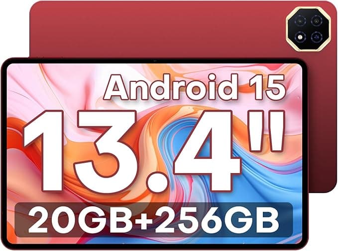 TECLAST T65PLUS 13.4-Inch Android 15 Tablet, 10000mAh/18W Fast Charge, 20GB RAM (8+12) + 256GB Storage (1TB TF), 120Hz, Wi-Fi+4G LTE