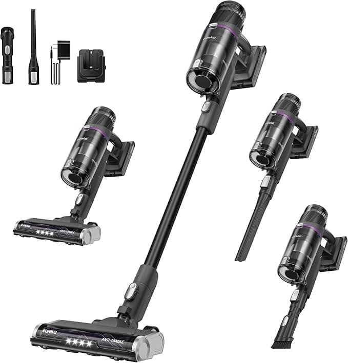 Eureka Cordless Stick Vacuum Cleaner ReactiSense 440, 60-Min Runtime, Anti-Tangle Brushroll, Intelligent Sensing Technology, Ideal for Pet Hair, Hard Floors & Carpets
