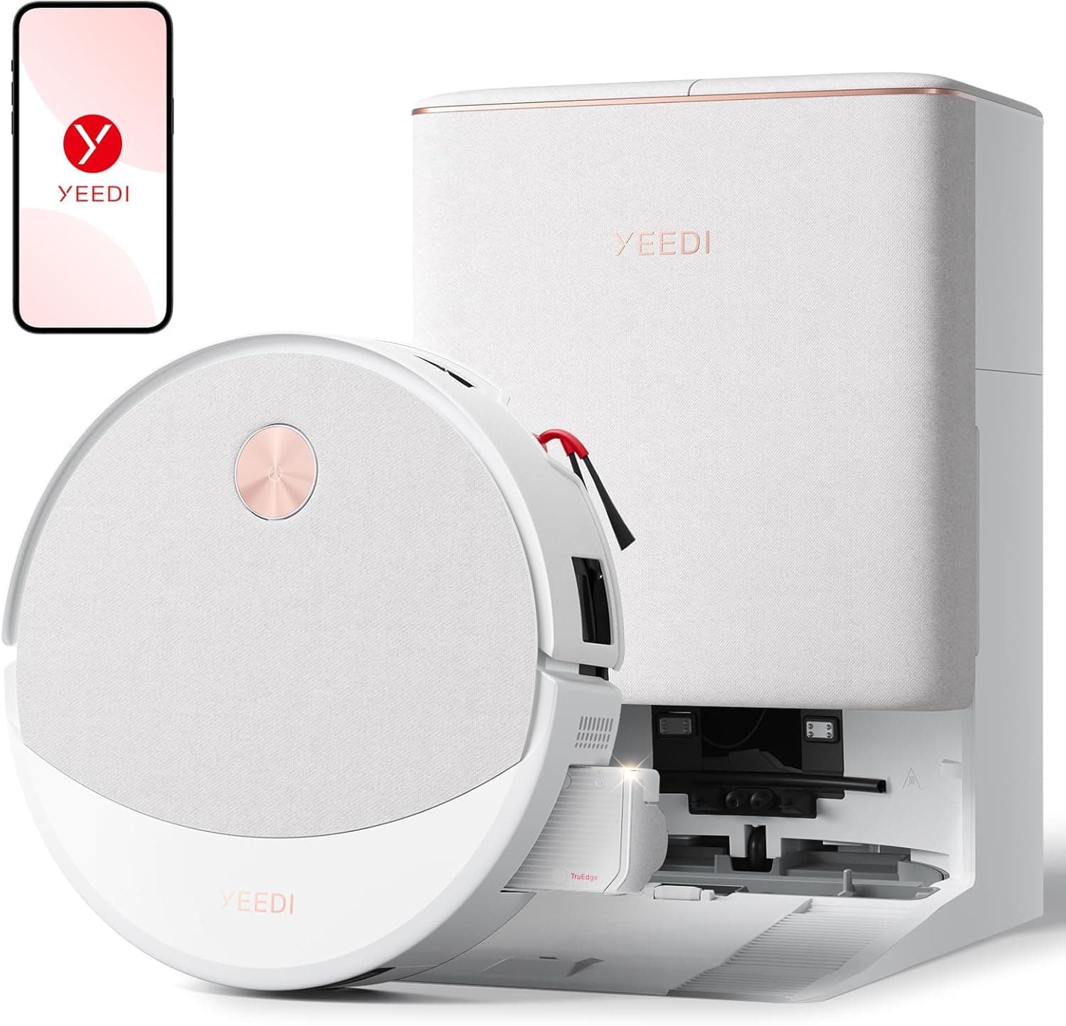 Yeedi M16 Infinity Robot Vacuum & Mop, 30000Pa Blast Suction, Infinity Runtime, Instant Self-Cleaning OZMO Roller Mop, Hot Water Wash & Hot Air Dry Omni Station, ZeroTangle 4.0, AI Obstacle Avoidance