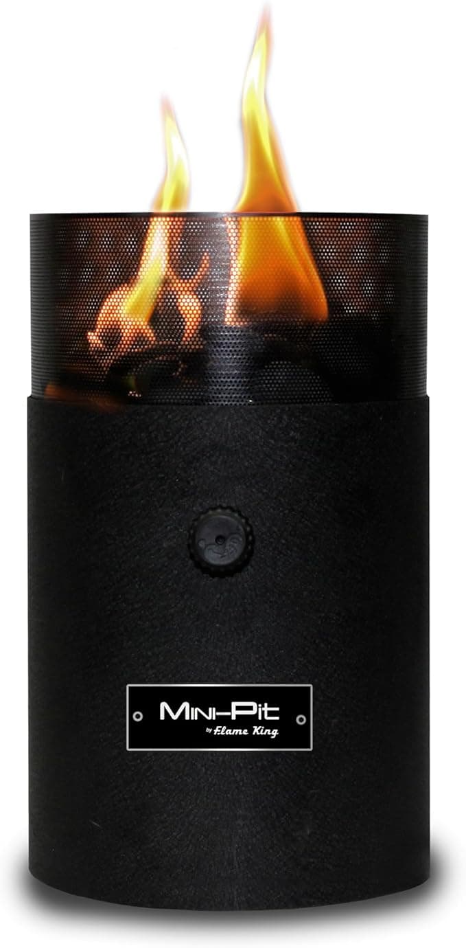 Flame King Mini Tabletop Fire Pit, Dual Fuel Propane and Butane, Smokeless Odorless Flame