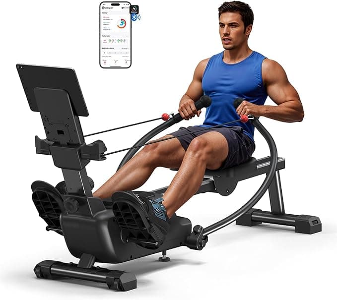 MERACH Sculls Magnetic Rowing Machine with 16-Level Resistance and Connected App