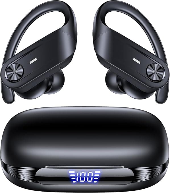 TAGRY Hybrid ANC Wireless Earbuds, 80 Hrs Playtime, Hi-Res Stereo, Bluetooth with Transparency Mode, Earhooks for Sports Travel