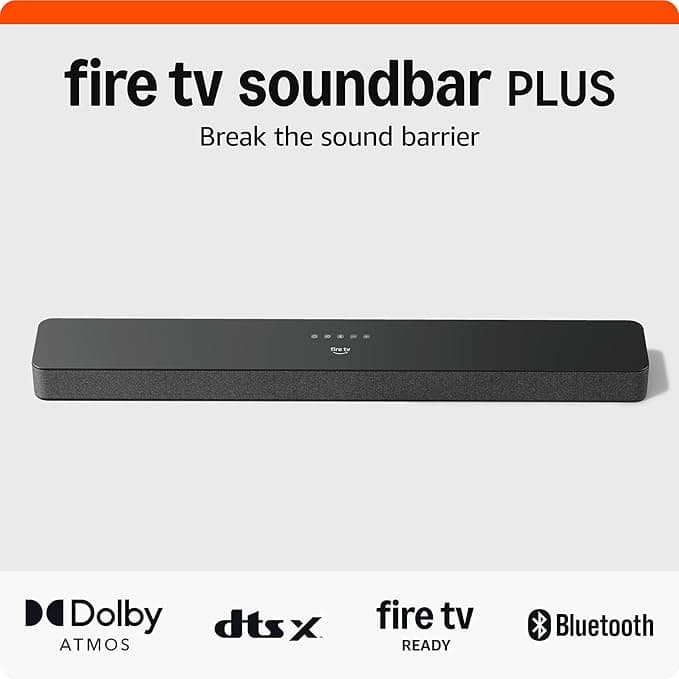 Amazon Fire TV Soundbar Plus with Built-in Subwoofer, 3.1 Channel, Dolby Atmos