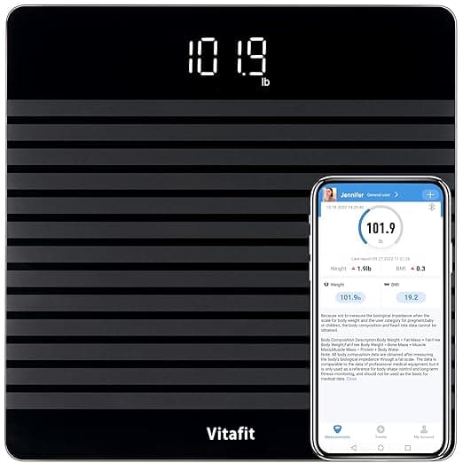 Vitafit Anti-Slip Smart Bathroom Scale with App Sync - FSA/HSA Eligible