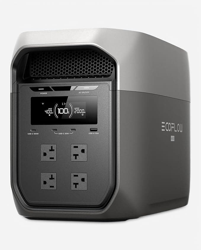 EF ECOFLOW DELTA 3 Max Portable Power Station, 2048Wh LFP Battery, 2400W