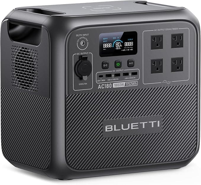BLUETTI AC180 Portable Power Station 1152Wh 1800W LiFePO4 Solar Generator