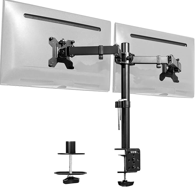 VIVO Dual Monitor Desk Mount STAND-V002 - Holds 2 Screens Up to 30" and 22 lb Each