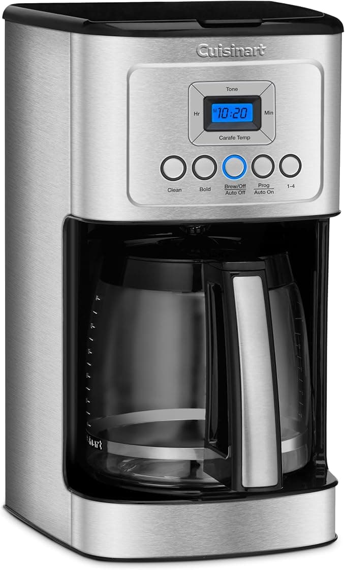 Cuisinart 14-Cup Coffee Maker, Programmable PerfecTemp Glass Carafe Coffee Machine with 1-4 Cup Setting, Brew Strength Control and Pause, Stainless Steel, DCC-3200NAS