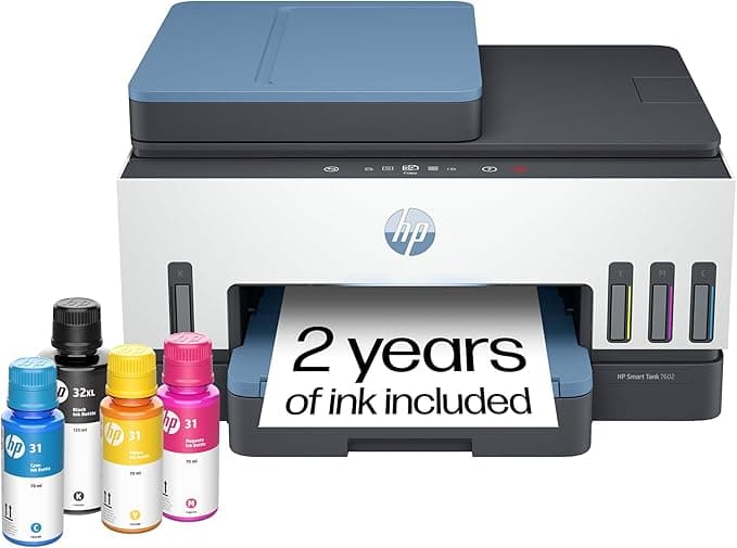HP Smart Tank 7602 Wireless All-in-One Ink Tank Printer with 2 Years of Ink Included