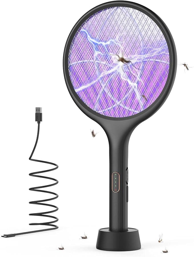 YISSVIC Electric Fly Swatter 4000V Bug Zapper Racket Dual Modes Mosquito Killer, Rechargeable