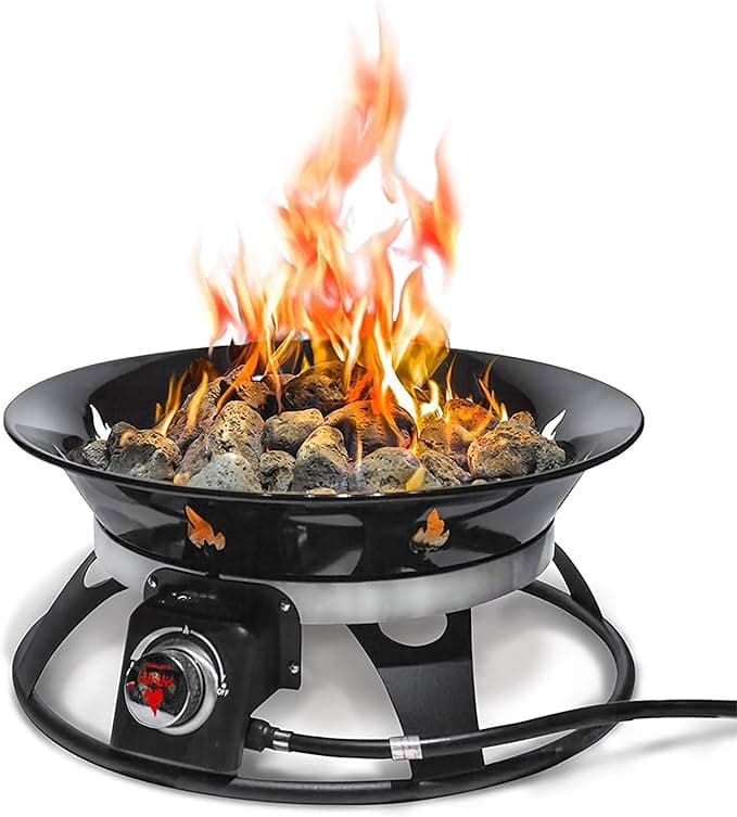 Outland Living 863 Cypress 21-inch Portable Propane Fire Pit, 58,000 BTU with Helios Burner — CSA Approved