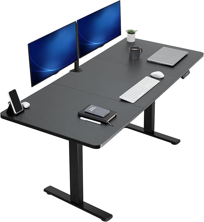 VIVO Electric 71 x 30 in Standing Desk, Memory Height Adjustment, 1B Series, Holds 220 lbs, Black Top Black Frame