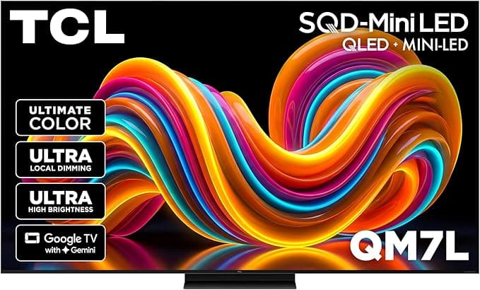 TCL 65" QM7L Series SQD-Mini-LED QLED Smart TV (65QM7L, 2026) — 144Hz, LD2100 Precise Dimming, Bang & Olufsen Audio