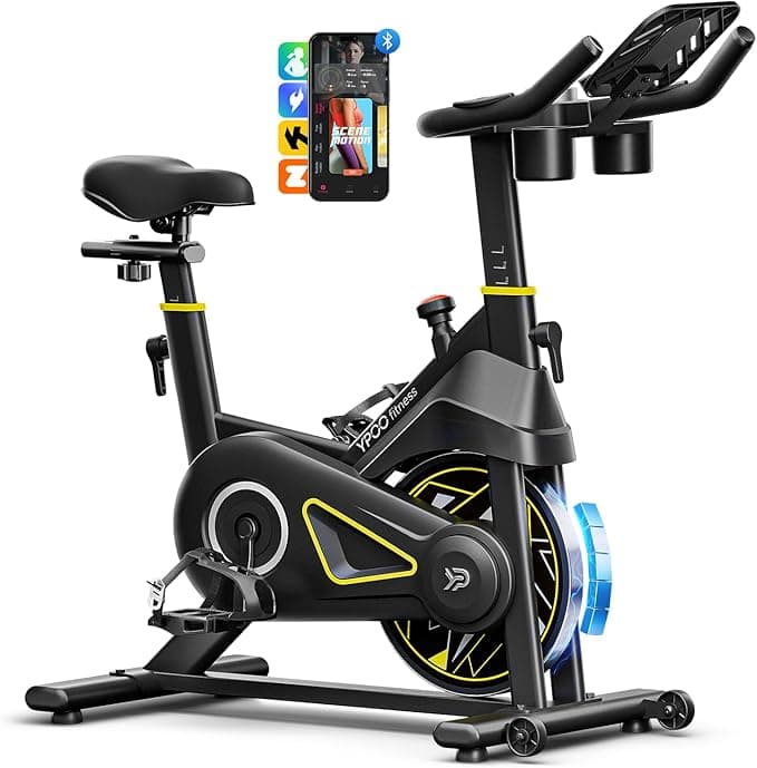 YPOO Indoor Cycling Bike with Exclusive YPOOFIT App, Magnetic Resistance, 330LB Capacity