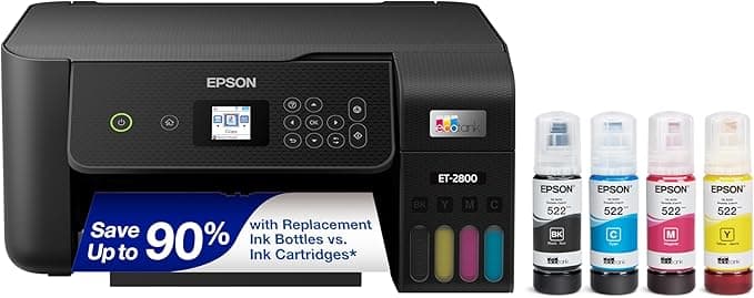 Epson EcoTank ET-2800 Wireless Color All-in-One Cartridge-Free Supertank with Scan and Copy