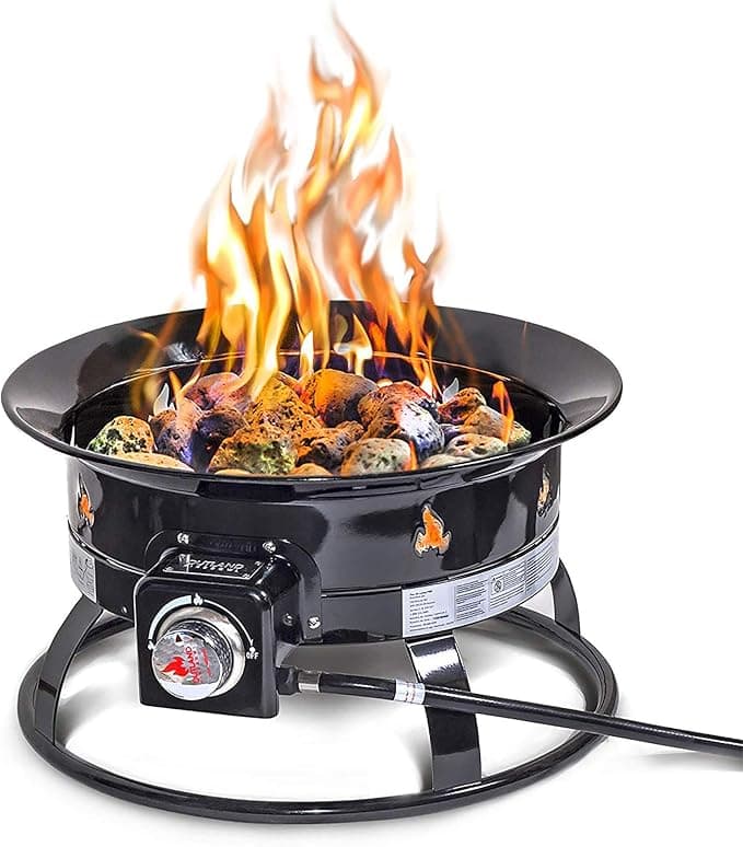 Outland Living 893 Deluxe 19-inch Portable Propane Fire Pit, 58,000 BTU with Cover & Carry Kit — CSA Approved